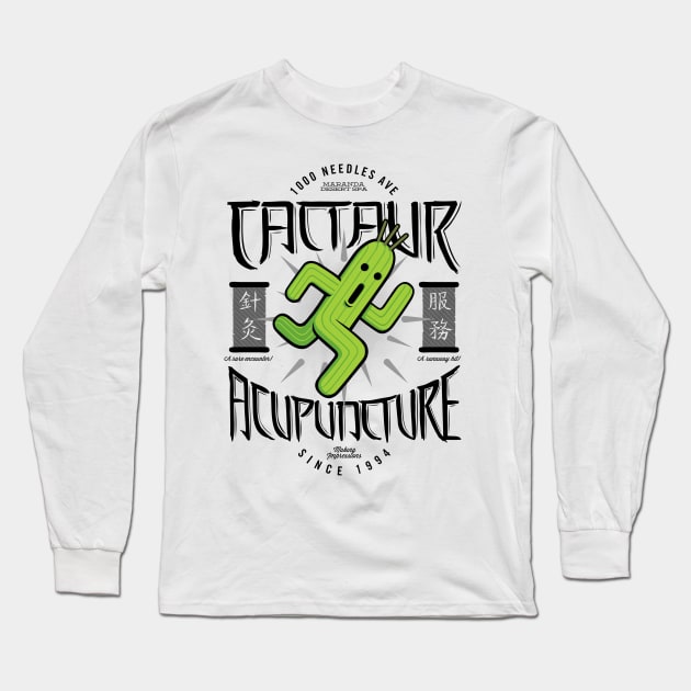 Cactaur Acupuncture (variant) Long Sleeve T-Shirt by JangoSnow